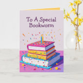 Funny Happy Birthday Card für Leser von Bookworm Karte (Gelbe Blume)