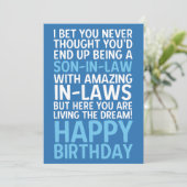 Funny Happy Birthday Card für Schwiegersohn Einladung (Stehend Vorderseite)