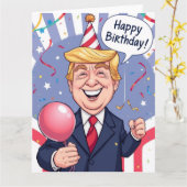 Funny Happy Birthday Card von Trump Personalisiert Karte (Gelbe Blume)