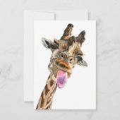 Funny Happy Birthday Card with Playful Giraffe (Rückseite)