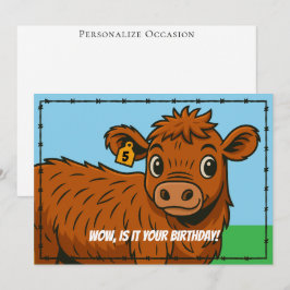 Funny Happy Birthday Cartoon Country Ranch Farm  Feiertagskarte