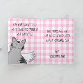 Funny happy birthday cartoon style angel cats karte (Innenseite)