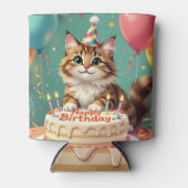 Funny happy birthday cat dosenkühler (Vorderseite)