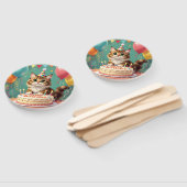 Funny happy birthday cat fächer (Non-assembled)