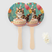 Funny happy birthday cat fächer (Vorne und Hinten)