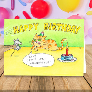 Funny Happy Birthday Cat Gruß Karte