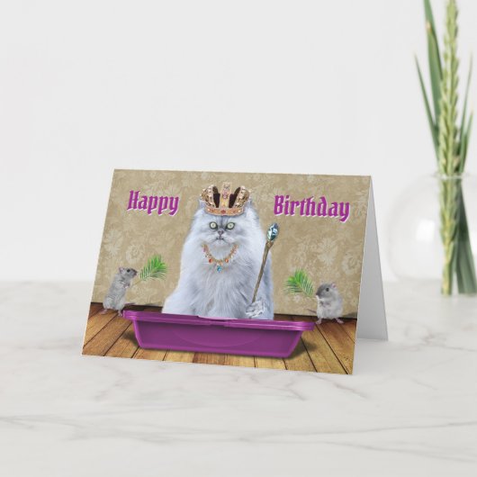 Funny Happy Birthday Cat Litter Joke Zitat Karte (Vorderseite)