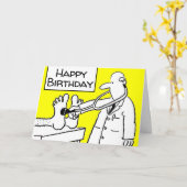 Funny Happy Birthday Doctor Lab Coat & Stethoscope Karte (Gelbe Blume)