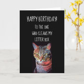 Funny Happy Birthday From Cat Card Karte (Gelbe Blume)