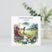 Funny Happy Birthday Golfing Ball Liebhaber Karte (Stehend Vorderseite)
