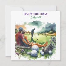 Funny Happy Birthday Golfing Ball Liebhaber