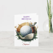 Funny Happy Birthday Golfing Ball Liebhaber Karte (Vorderseite)