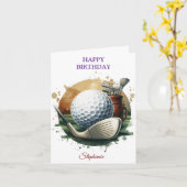 Funny Happy Birthday Golfing Ball Liebhaber Karte (Gelbe Blume)