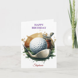 Funny Happy Birthday Golfing Ball Liebhaber Karte