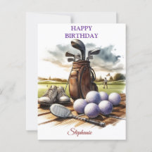 Funny Happy Birthday Golfing Ball Liebhaber