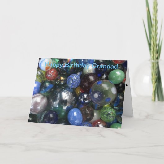 Funny Happy Birthday Grandad Marbles Card Karte (Vorderseite)