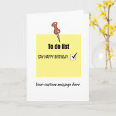 Funny Happy Birthday Post-it Note Card Karte (Gelbe Blume)