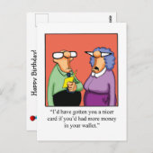 Funny Happy Birthday Postcard Postkarte (Vorne/Hinten)