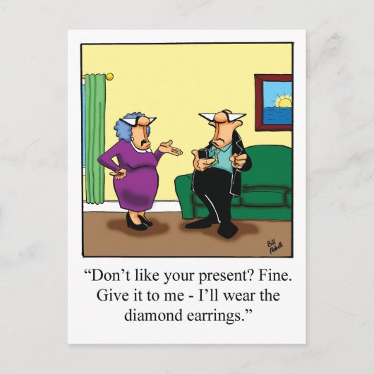 Funny Happy Birthday Postcard Postkarte (Vorderseite)