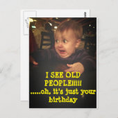 Funny Happy Birthday Postkarte (Vorne/Hinten)