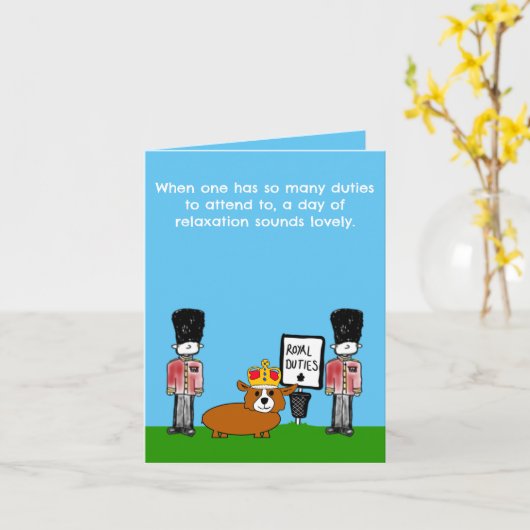 Funny Happy Birthday Royal Corgi Dog Card Karte (Gelbe Blume)