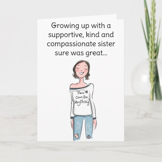 Funny Happy Birthday Sister Karte (Vorderseite)