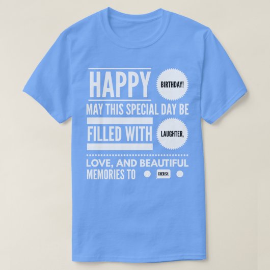 Funny Happy Birthday T-Shirt (Design vorne)