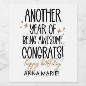 Funny Happy Birthday wird älter Weinetikett (Einzelnes Label)