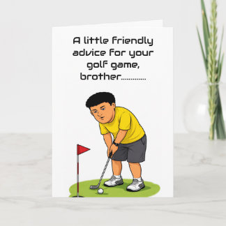 funny happy birthday wish for golfing brother karte