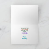 Funny Happy Birthday Wooly Mammoth Joke Custom Karte (Innenseite)