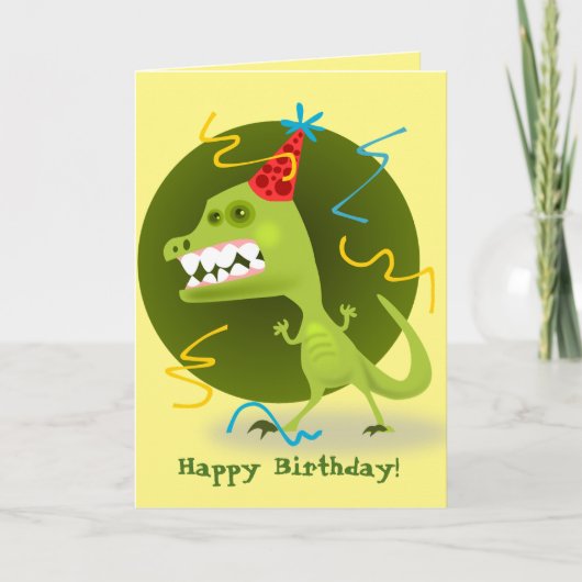 Funny "Happy Birthday" "You old dinosaur!" Karte (Vorderseite)