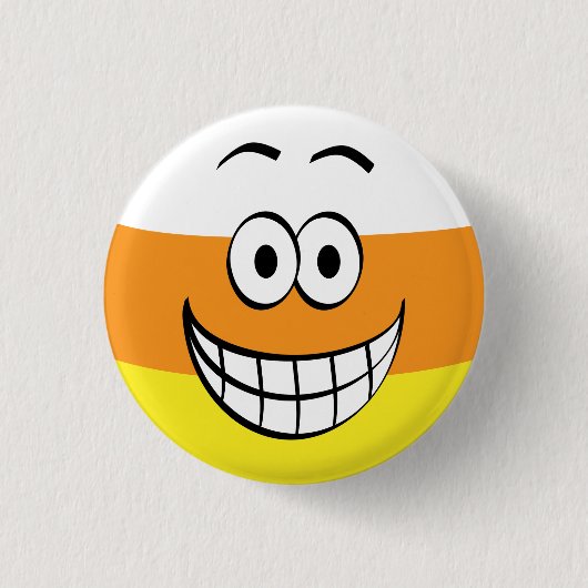 Funny, Happy Candy Mais Halloween Button (Vorderseite)