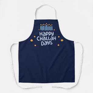 Funny Happy Challah Days Hanukkah Blue Schürze