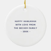 Funny Happy Challah Days Hanukkah Watercolor Keramik Ornament (Hinten)