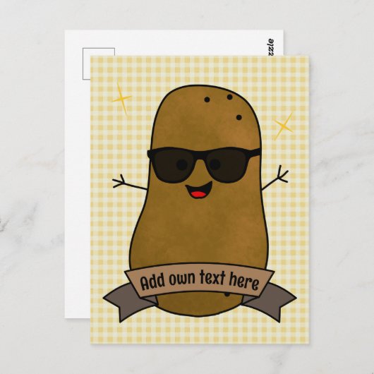 Funny Happy Cool Potato Personalisiert Postkarte (Vorne/Hinten)