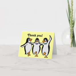 Funny Happy Dancing Penguins Geburtstag Dankeskarte