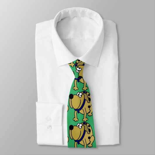 Funny "Happy Dog" Trendy Modern Men's Krawatte (Gebunden)
