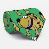 Funny "Happy Dog" Trendy Modern Men's Krawatte (Gerollt)