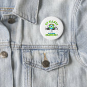Funny Happy Earth Day Niedlich Earth Earth with Fl Button (Beispiel)