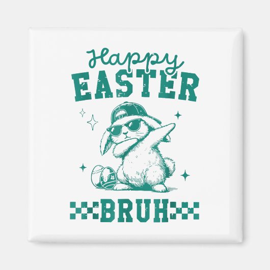 Funny Happy Easter Bruh Bunny Dabbing Niedlich Ost Magnet (Vorne)