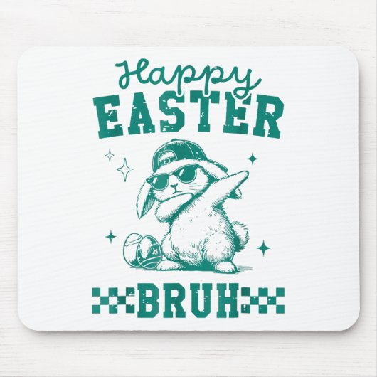 Funny Happy Easter Bruh Bunny Dabbing Niedlich Ost Mousepad (Vorne)