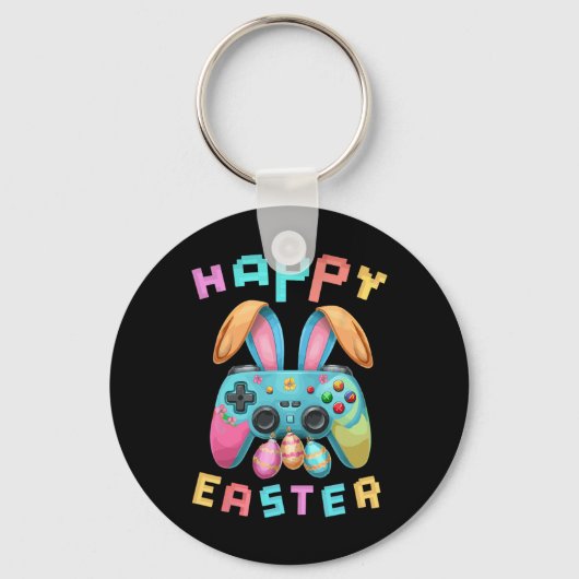 Funny Happy Easter Bunny Gaming Controller Gamer B Schlüsselanhänger (Vorderseite)
