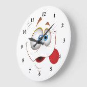 Funny Happy Face Blue Eyes Große Wanduhr (Winkel)