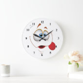 Funny Happy Face Blue Eyes Große Wanduhr (Zuhause)