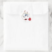 Funny Happy Face Blue Eyes Runder Aufkleber (Tasche)