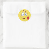 Funny Happy Face Blue Eyes Runder Aufkleber (Tasche)