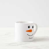 Funny Happy Face Snowman Christmas Hot Coco Espressotasse (Vorderseite Rechts)