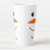 Funny Happy Face Snowman Christmas Hot Coco Milchtasse (Vorderseite)