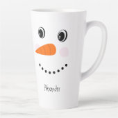 Funny Happy Face Snowman Christmas Hot Coco Milchtasse (Rechts)