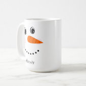 Funny Happy Face Snowman Weihnachten Hot Coco Two- Kaffeetasse (Vorderseite Links)